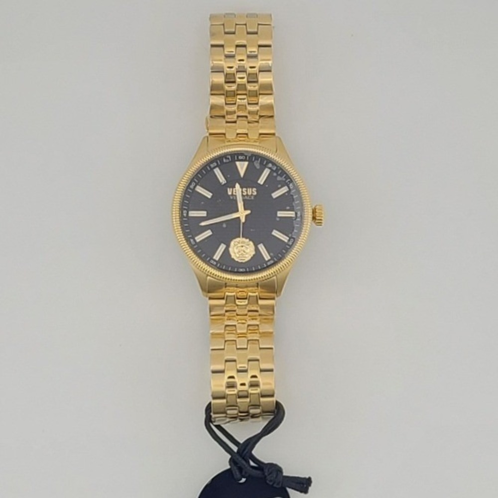 Versus Versace Colone Men's Gold Tone Black Dial Watch VSPHI5224 New